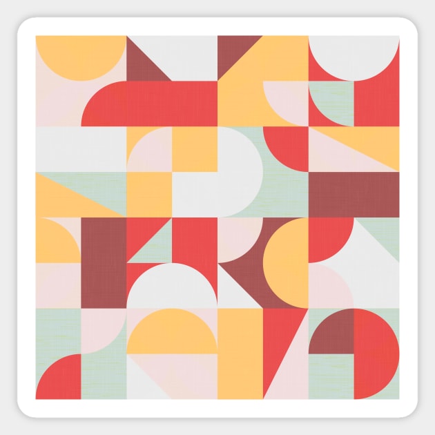 Mid Century Shapes N.10 / Retro Summer Evening Sticker by matise